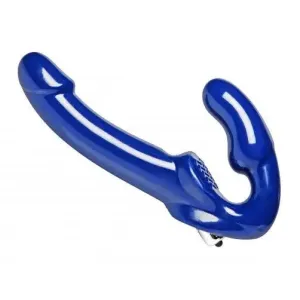 10-inch Blue Vibrating Strapless Strap-on for Lesbian Couples