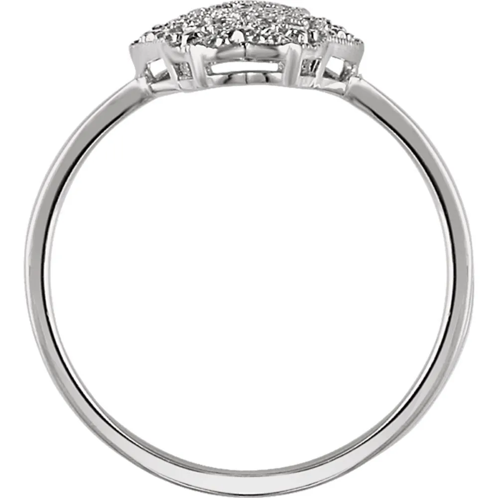 14k White Gold Filigree Ring Mounting, Size 7