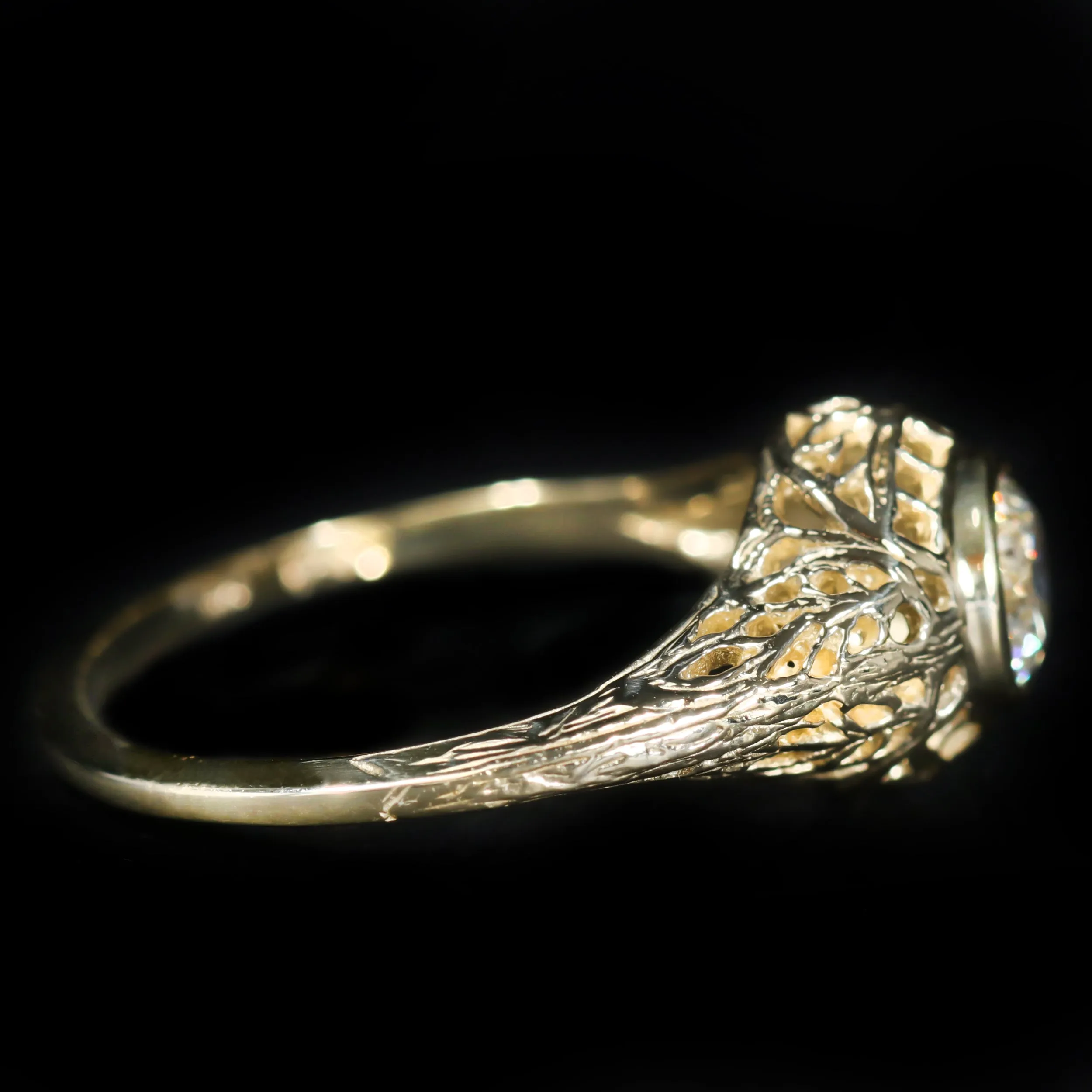 14K Yellow Gold 0.65 Carat Diamond Engagement Ring