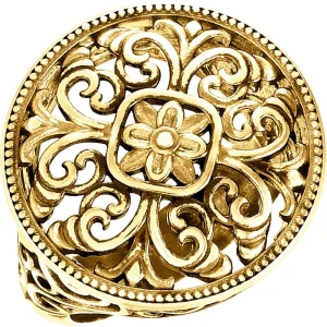14k Yellow Gold Filigree Ring, Size 7