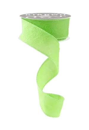 1.5" Floral / Leaves: Lime Green (10 Yards) NR100130