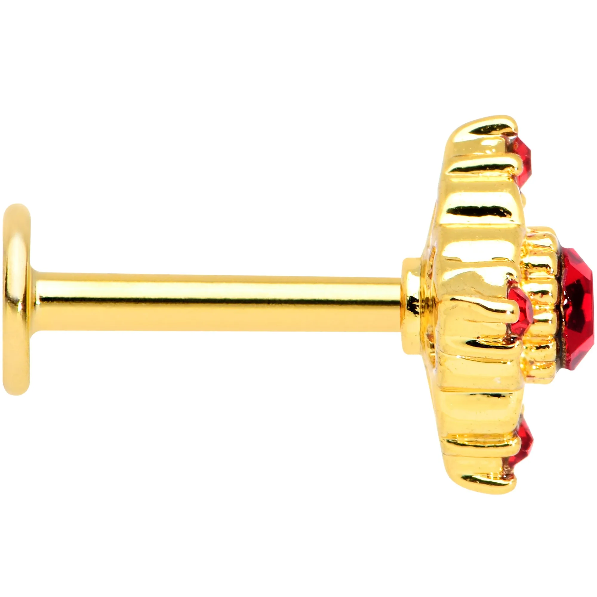 16 Gauge 5/16 Red Gem Gold Tone Regal Rhombus Labret Monroe Tragus