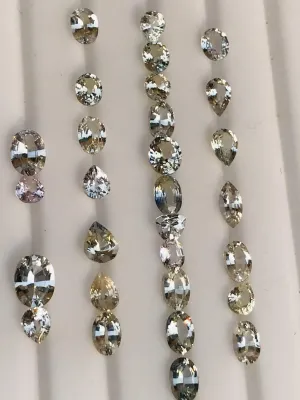 16.45 ct Oval, Round, Pear Colorless Sapphire-White Sapphires
