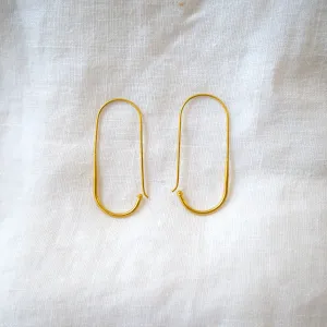 18k Long Oval Hoops
