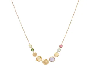 18K Yellow Gold Gemstone "Halfsie" Necklace