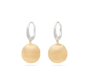 18K Yellow Gold Pendant Earrings With Diamond Clip