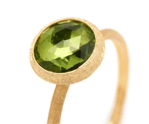 18K Yellow Gold Peridot Stackable Ring