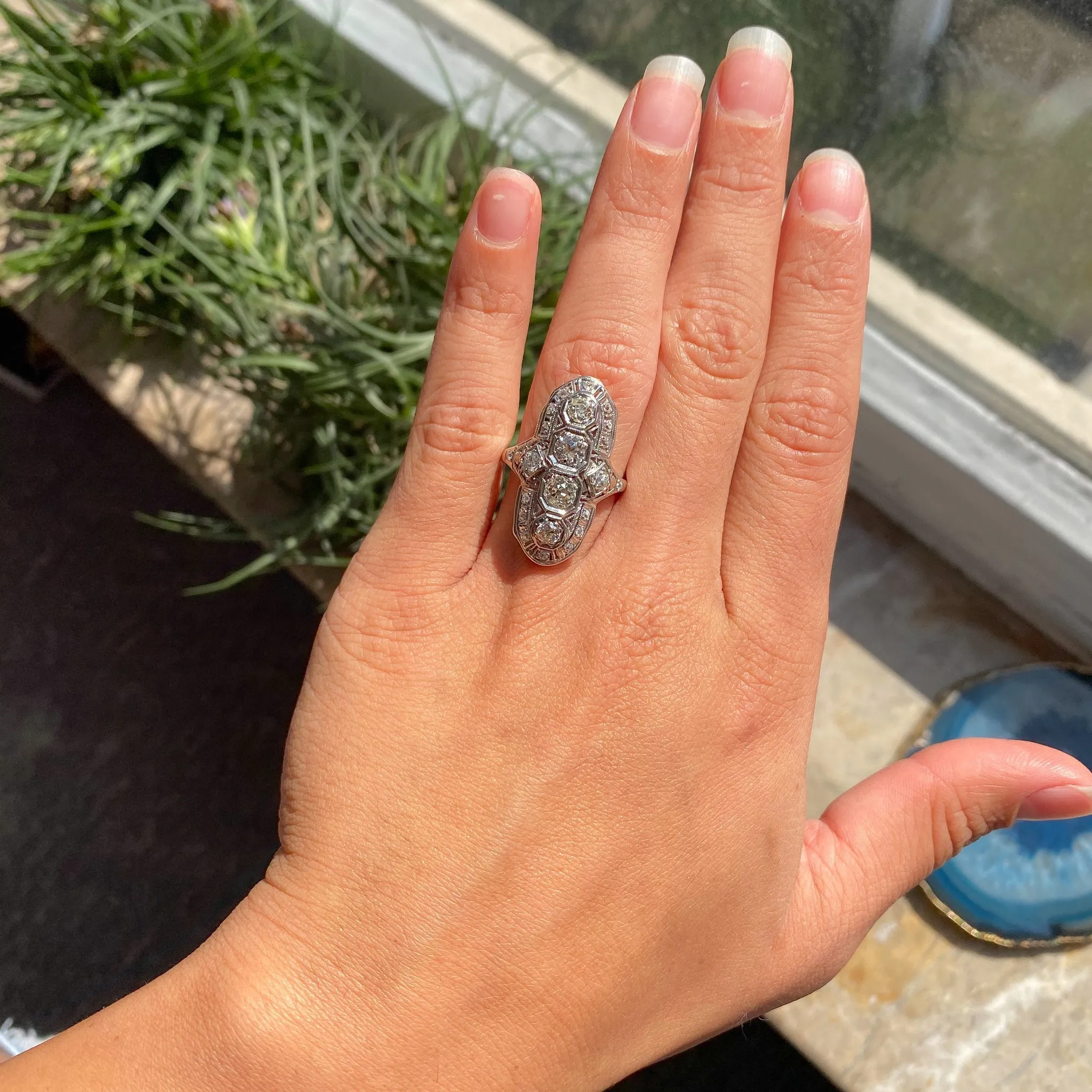 1.91ctw Edwardian Old European Cut Dinner Ring