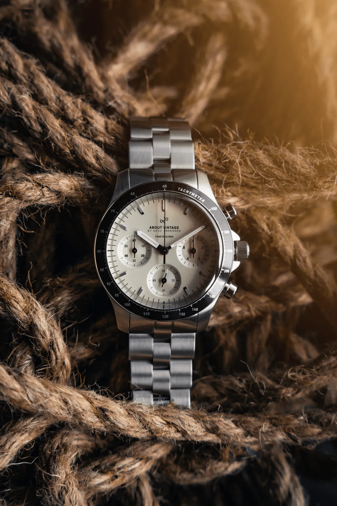 1960 Racing Chronograph, Steel / Off White (B)