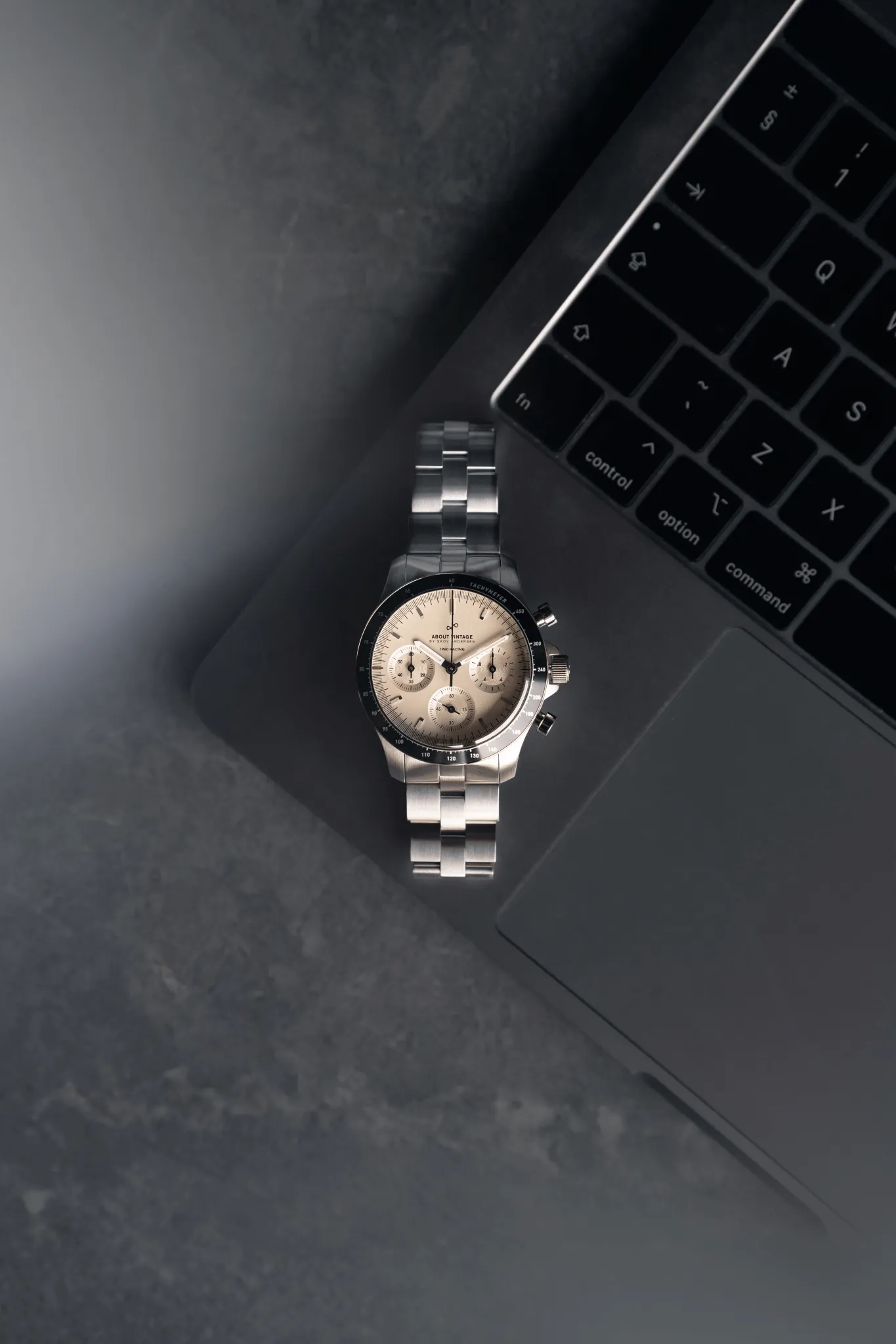 1960 Racing Chronograph, Steel / Off White (B)