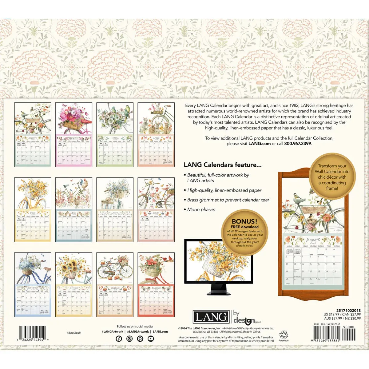 2025 Lang Wall Calendar - A Beautiful Ride