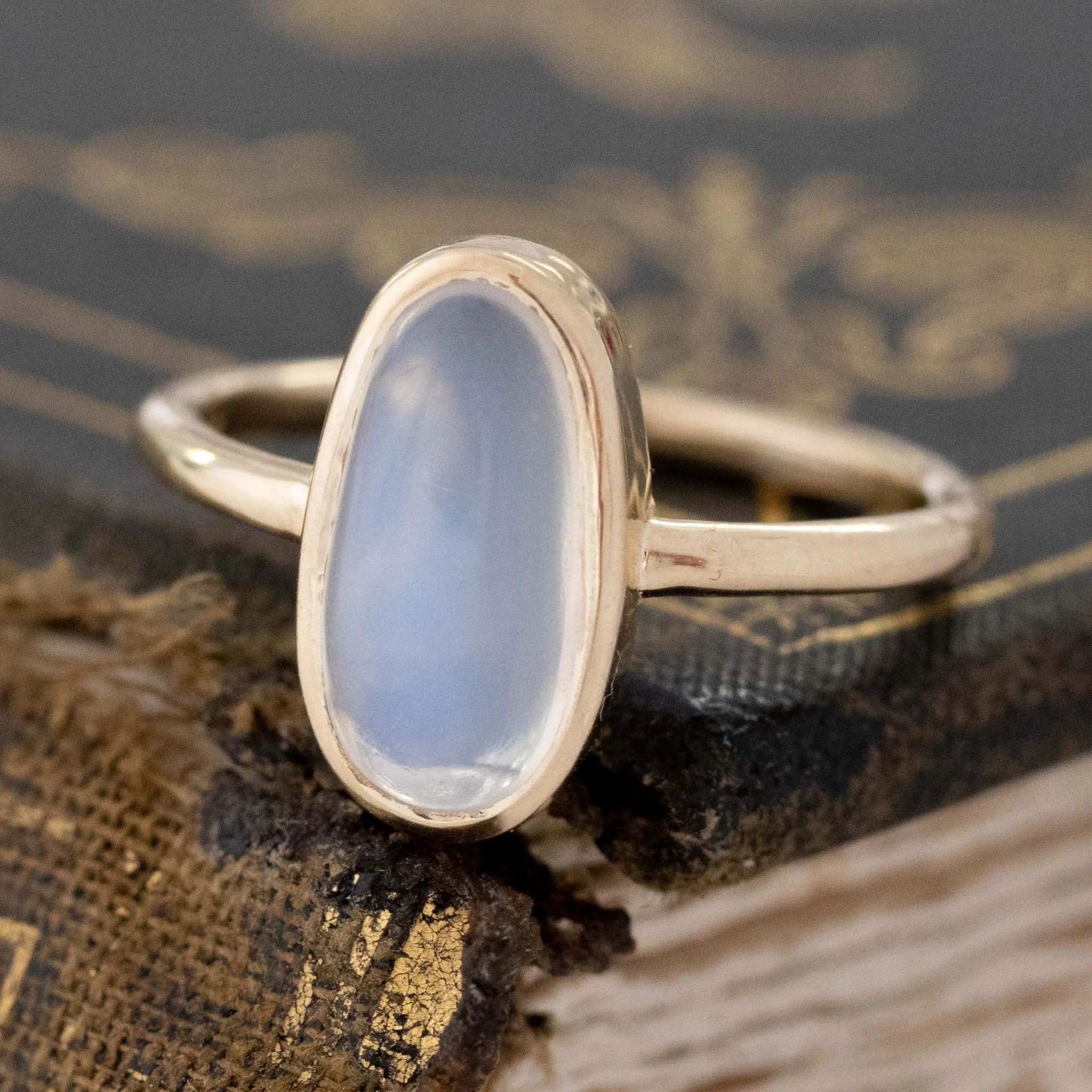 2.20ct Oval Cut Moonstone Bezel Ring