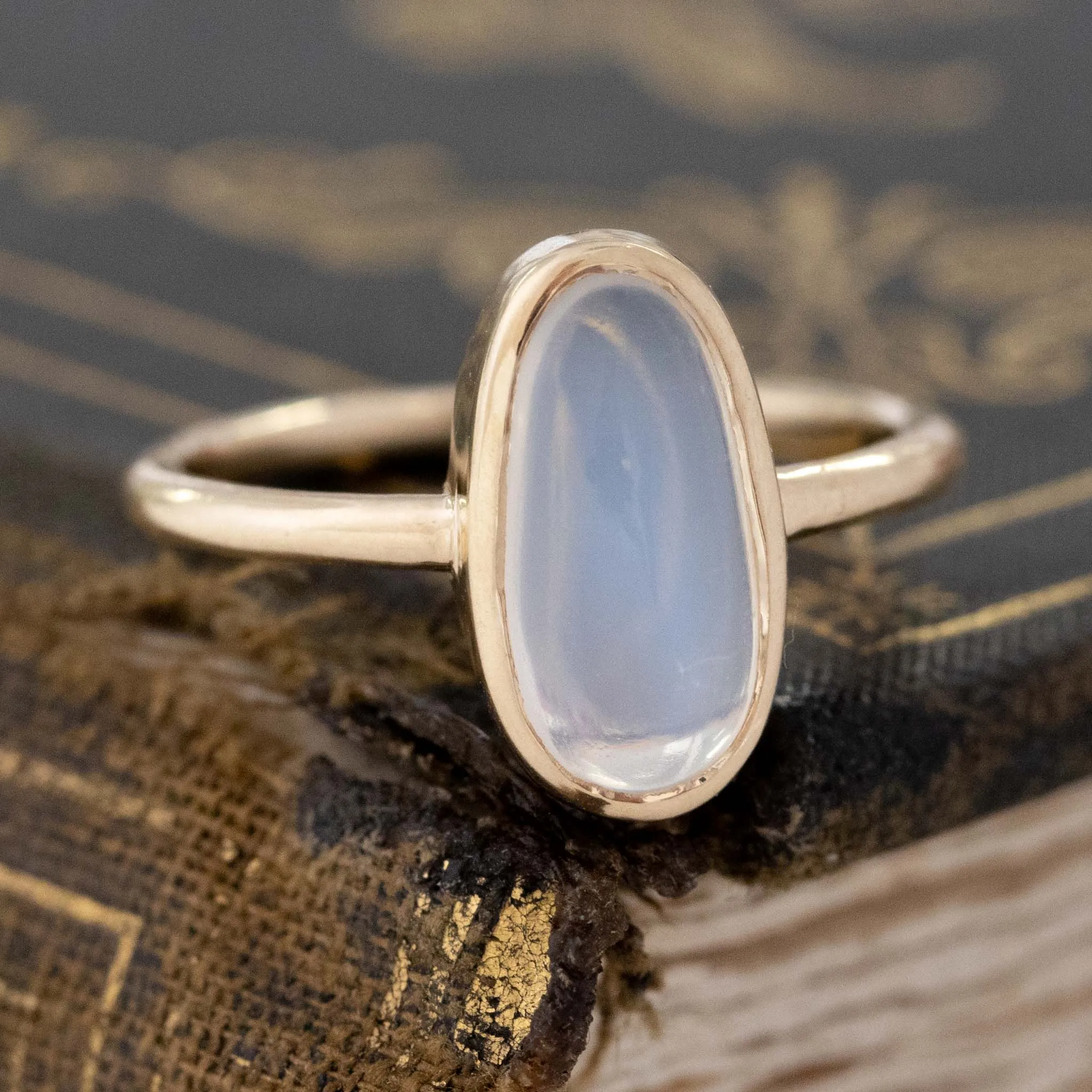 2.20ct Oval Cut Moonstone Bezel Ring
