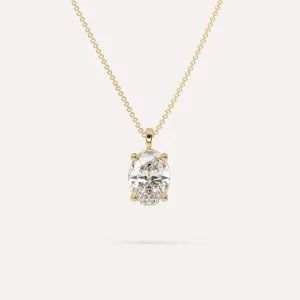 3 carat Oval Diamond Pendant Necklace