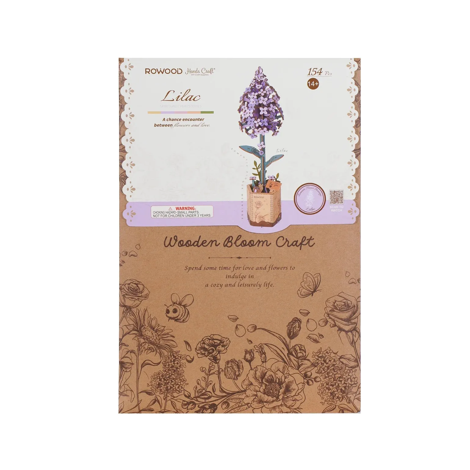 3D Wooden Flower Puzzle: Lilac