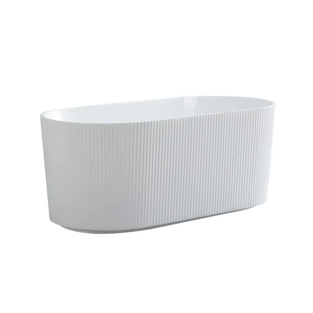 Ally Groove Round Bathtub - Free Standing - 67" Acrylic/White
