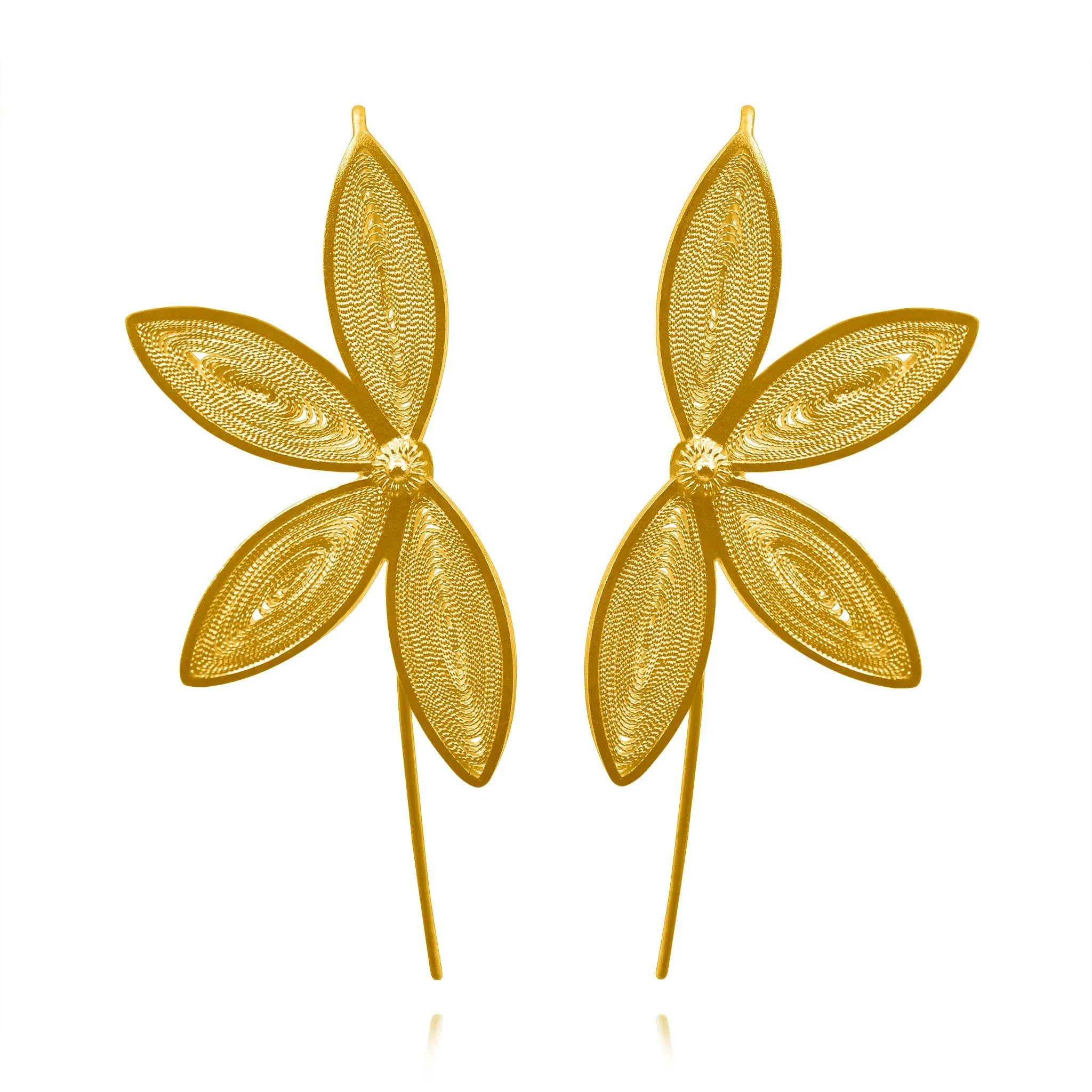 ASTER GOLD LARGE EARRINGS FILIGREE