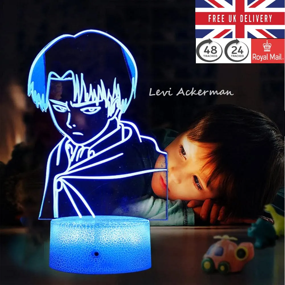 Attack on Titan Levi Sensor acrylic lamp with 7 colour changing modes plus LED cracked base design