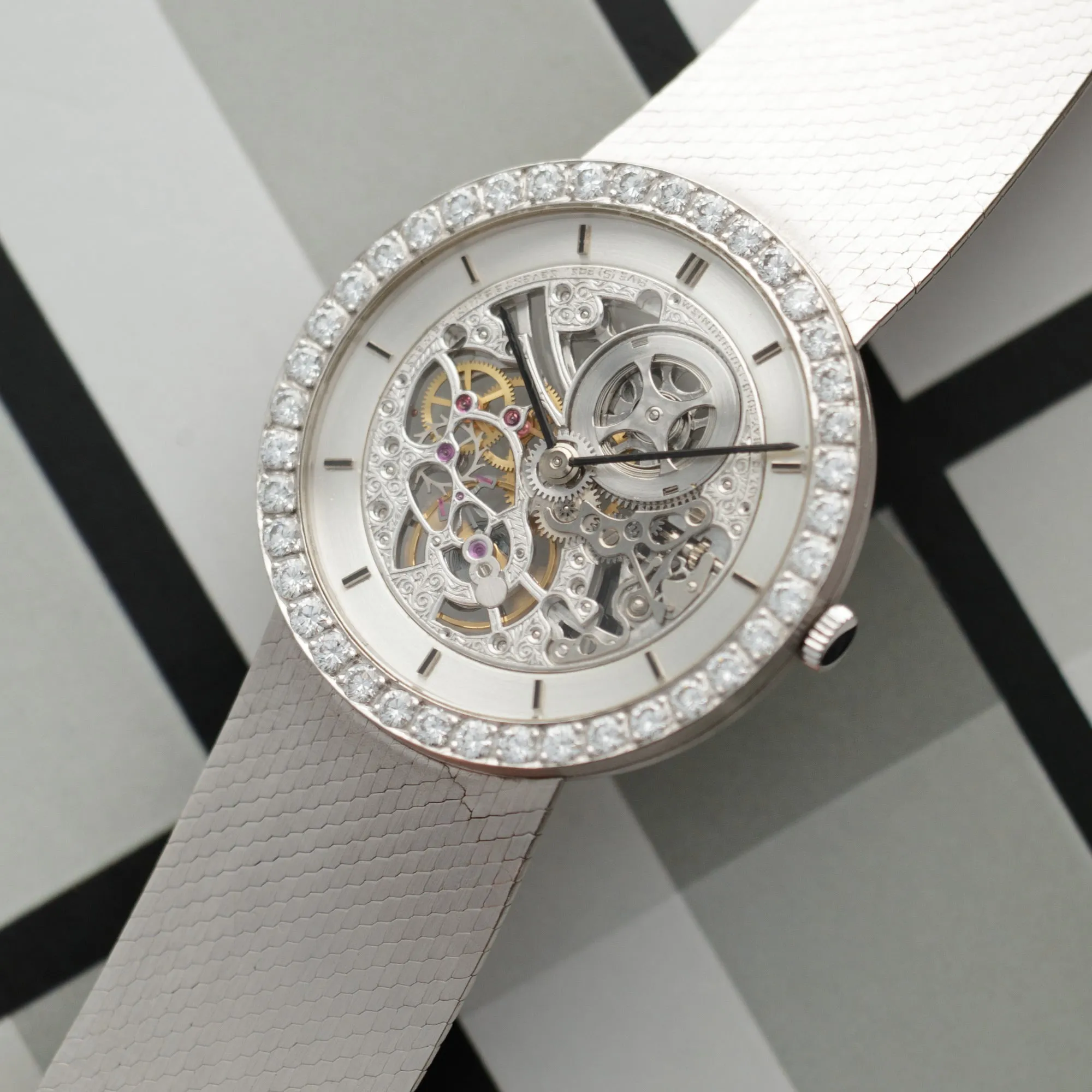 Audemars Piguet White Gold Diamond Skeleton with Original Box and Paper