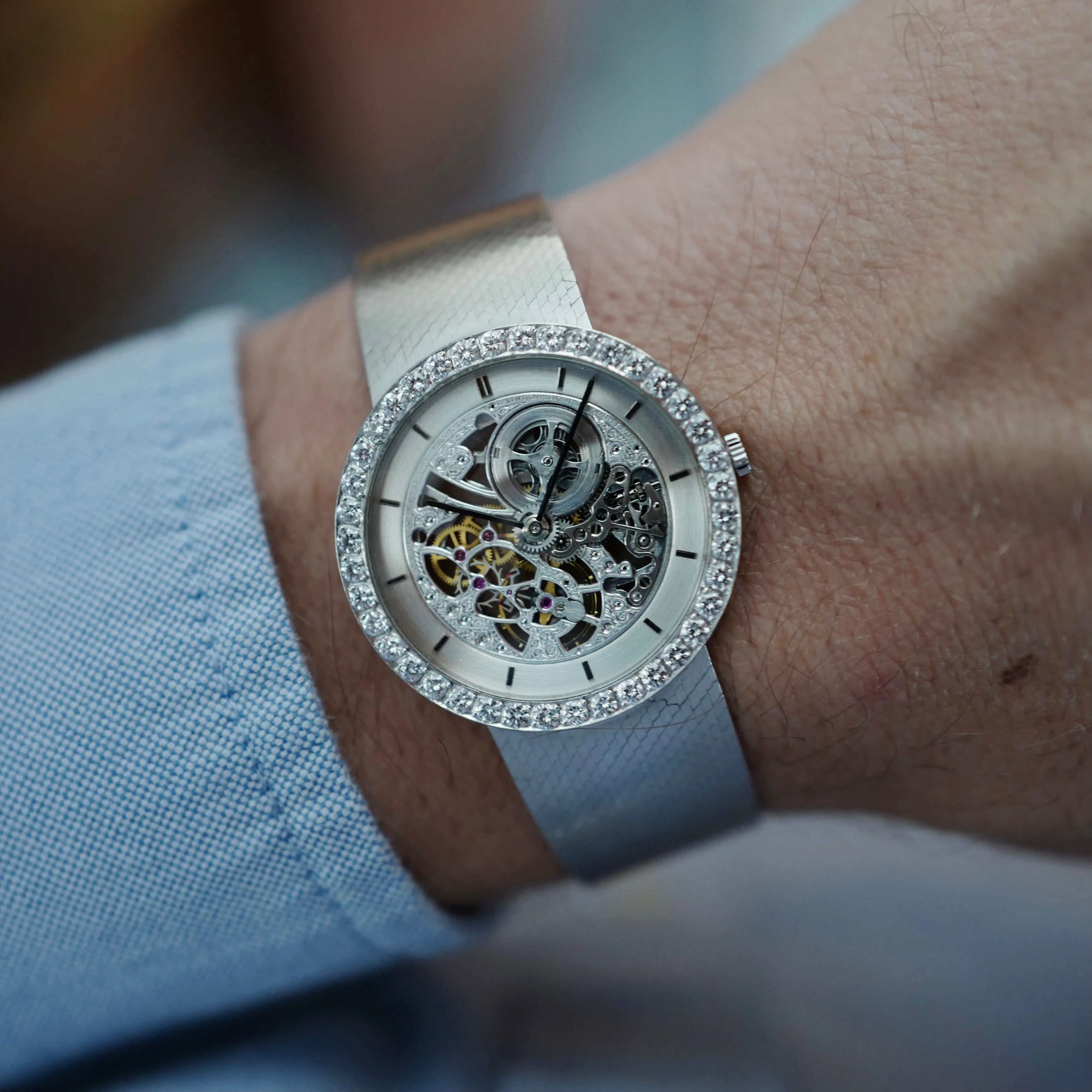 Audemars Piguet White Gold Diamond Skeleton with Original Box and Paper
