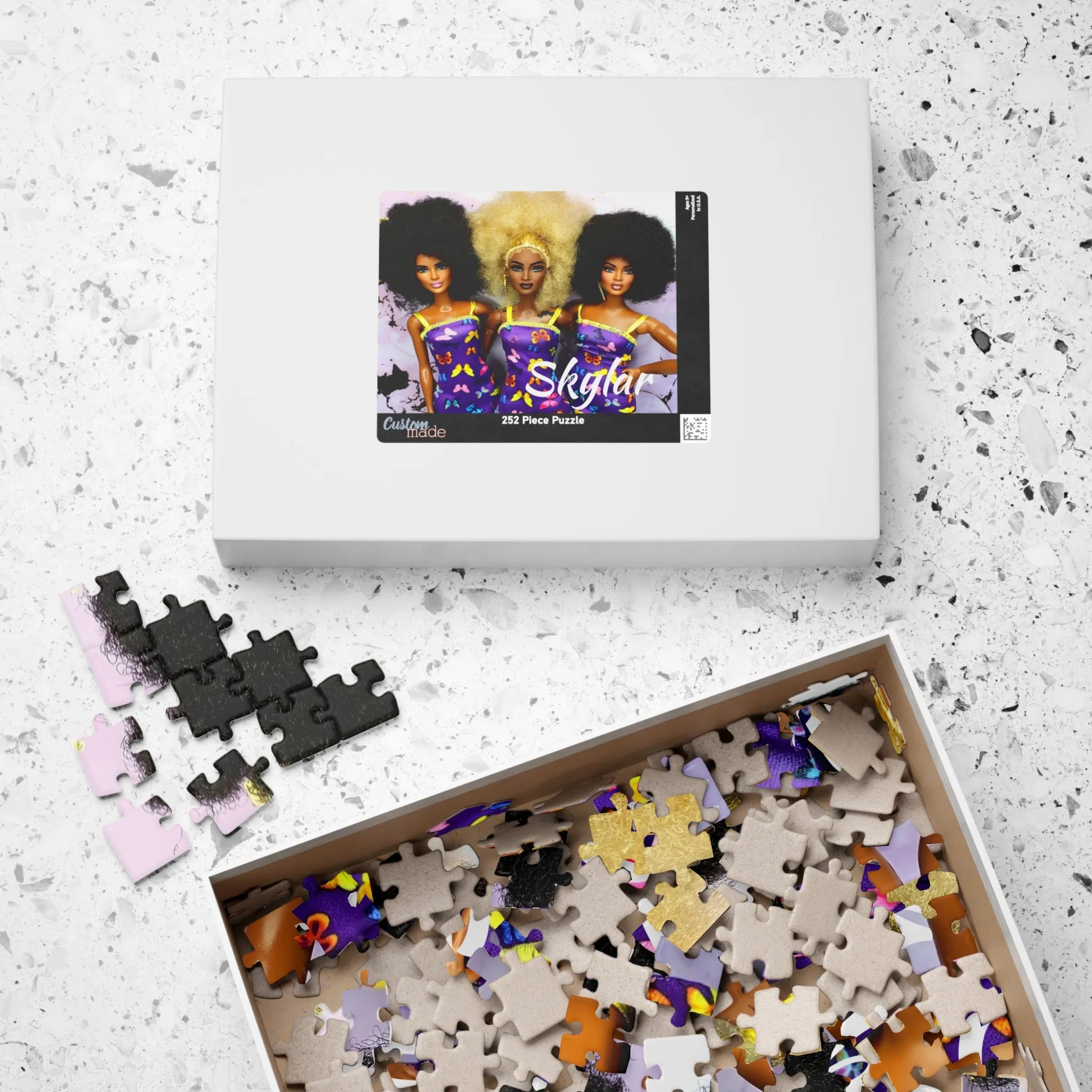 Black Doll Jigsaw Puzzle w/ Personalization - 110/252 Pieces