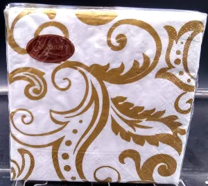 CASPARI FILIGREE GOLD PAPER BEVERAGE NAPKINS