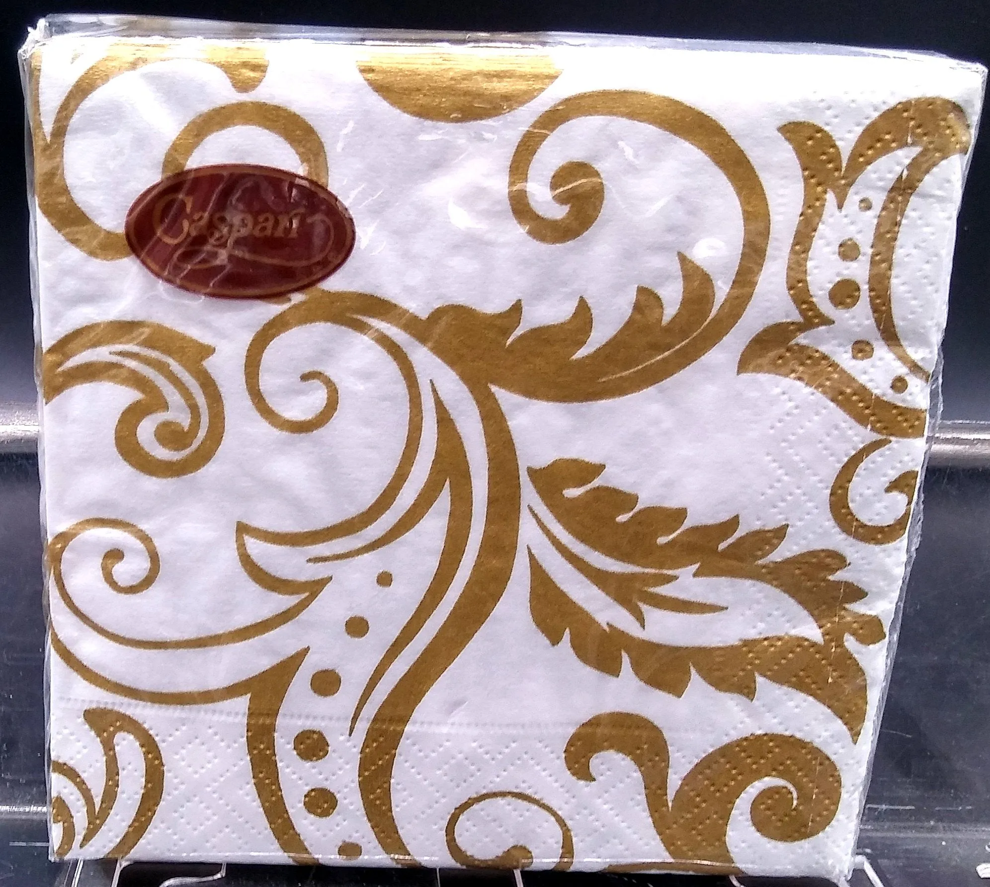 CASPARI FILIGREE GOLD PAPER BEVERAGE NAPKINS