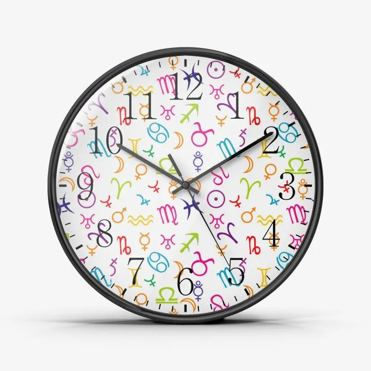 Colorful Zodiac Wall Clock Silent Non Ticking Quality Quartz