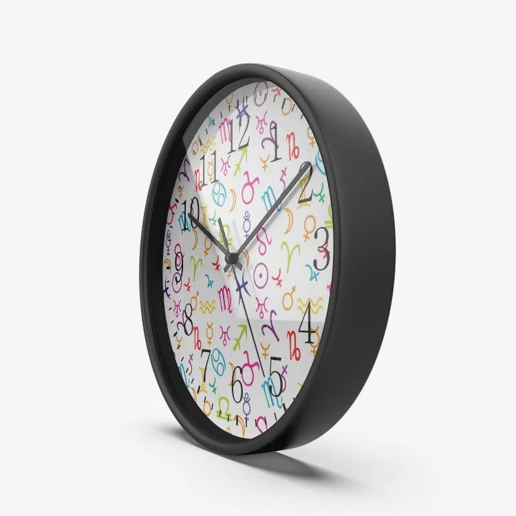 Colorful Zodiac Wall Clock Silent Non Ticking Quality Quartz