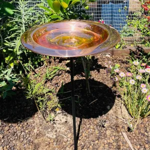 Copper Bird Bath on Stake