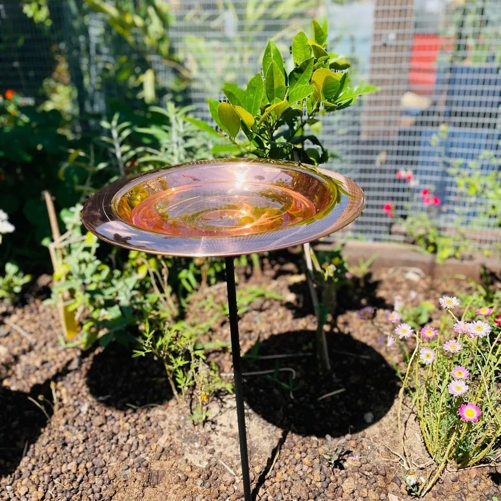 Copper Bird Bath on Stake