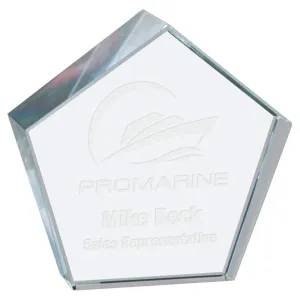 Crystal Pentagon Paperweight