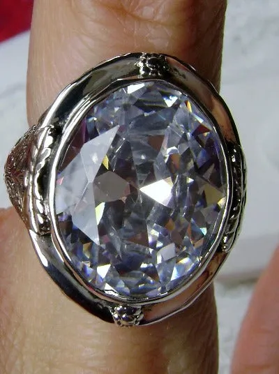 D2, Large Oval Ring, Simulated or Natural Gemstone, Victorian Jewelry Design#D2
