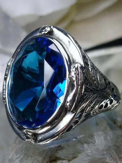 D2, Large Oval Ring, Simulated or Natural Gemstone, Victorian Jewelry Design#D2