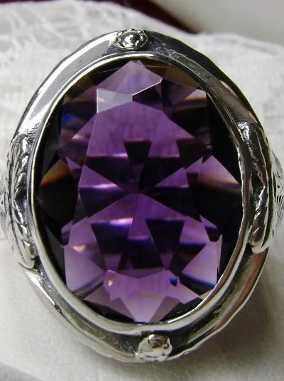 D2, Large Oval Ring, Simulated or Natural Gemstone, Victorian Jewelry Design#D2