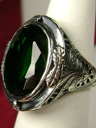 D2, Large Oval Ring, Simulated or Natural Gemstone, Victorian Jewelry Design#D2