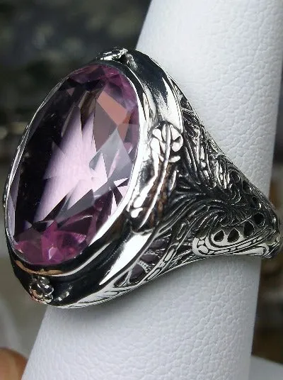 D2, Large Oval Ring, Simulated or Natural Gemstone, Victorian Jewelry Design#D2