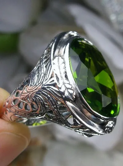 D2, Large Oval Ring, Simulated or Natural Gemstone, Victorian Jewelry Design#D2