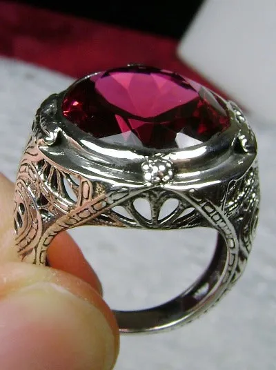 D2, Large Oval Ring, Simulated or Natural Gemstone, Victorian Jewelry Design#D2