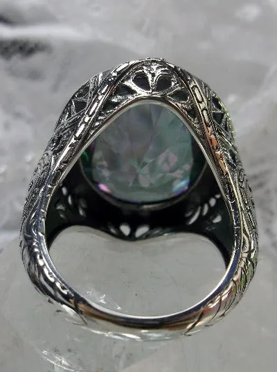 D2, Large Oval Ring, Simulated or Natural Gemstone, Victorian Jewelry Design#D2