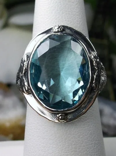 D2, Large Oval Ring, Simulated or Natural Gemstone, Victorian Jewelry Design#D2