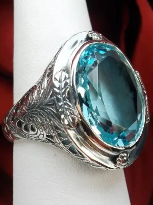 D2, Large Oval Ring, Simulated or Natural Gemstone, Victorian Jewelry Design#D2