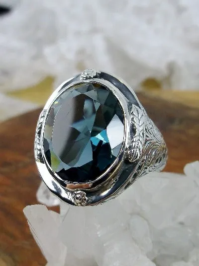 D2, Large Oval Ring, Simulated or Natural Gemstone, Victorian Jewelry Design#D2