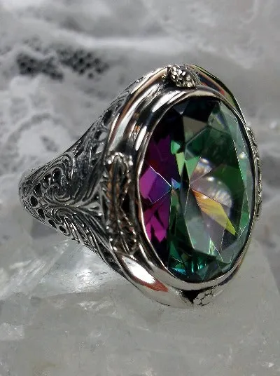 D2, Large Oval Ring, Simulated or Natural Gemstone, Victorian Jewelry Design#D2