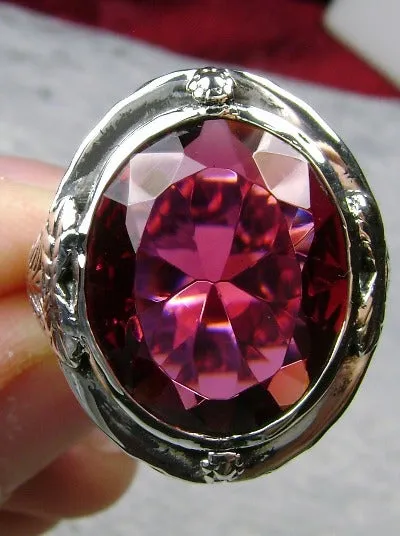 D2, Large Oval Ring, Simulated or Natural Gemstone, Victorian Jewelry Design#D2