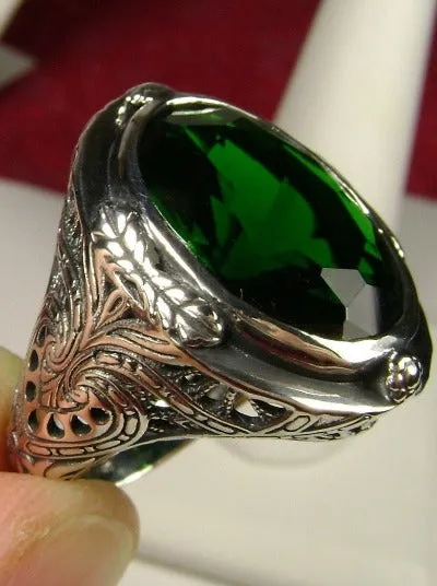 D2, Large Oval Ring, Simulated or Natural Gemstone, Victorian Jewelry Design#D2