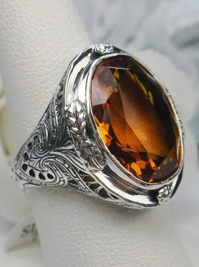 D2, Large Oval Ring, Simulated or Natural Gemstone, Victorian Jewelry Design#D2