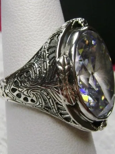 D2, Large Oval Ring, Simulated or Natural Gemstone, Victorian Jewelry Design#D2