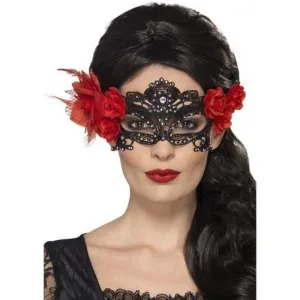 Day Of The Dead Lace Filigree Eyemask