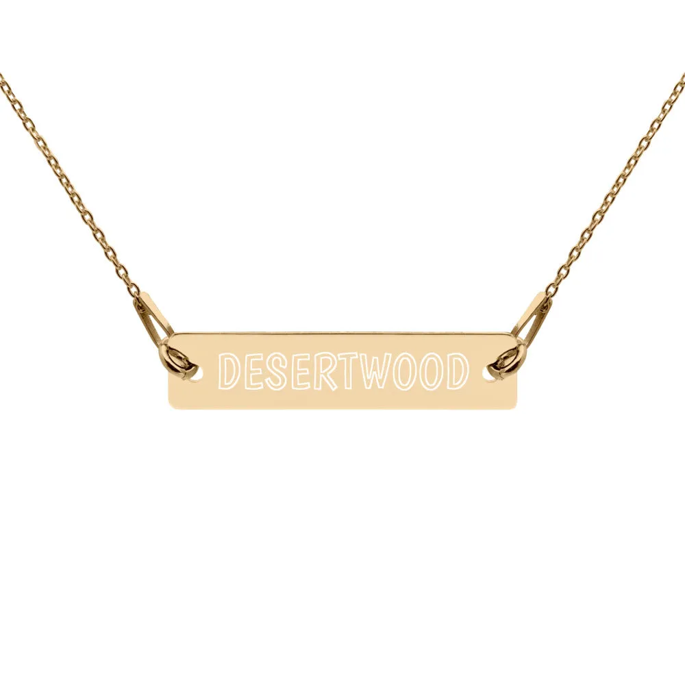 DESERTWOOD Engraved Bar Chain Necklace